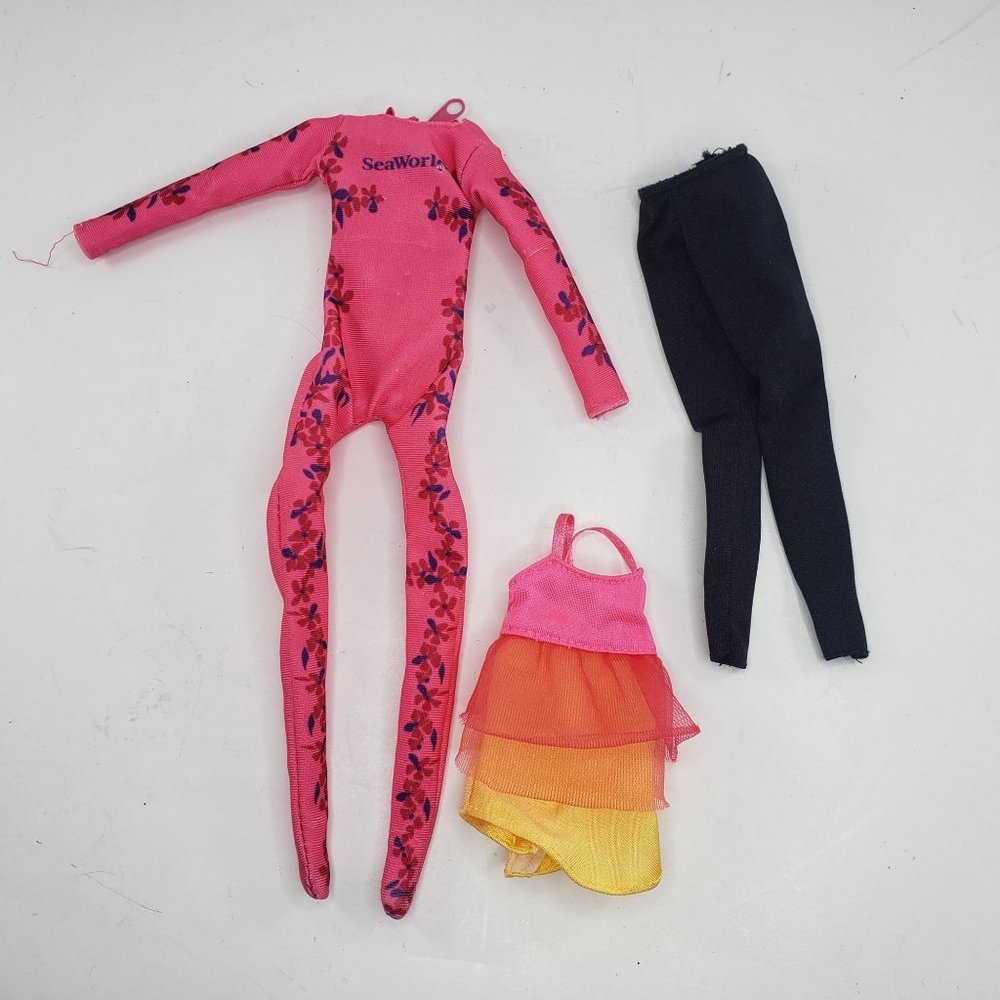 Barbie Sized Clothes Seaworld Wet Suit Lace Tutu Shirt Black Pants Lot Vintage